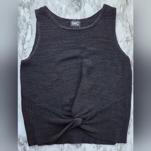 INC International Concepts Black Twist Hem Sweater Tank Top